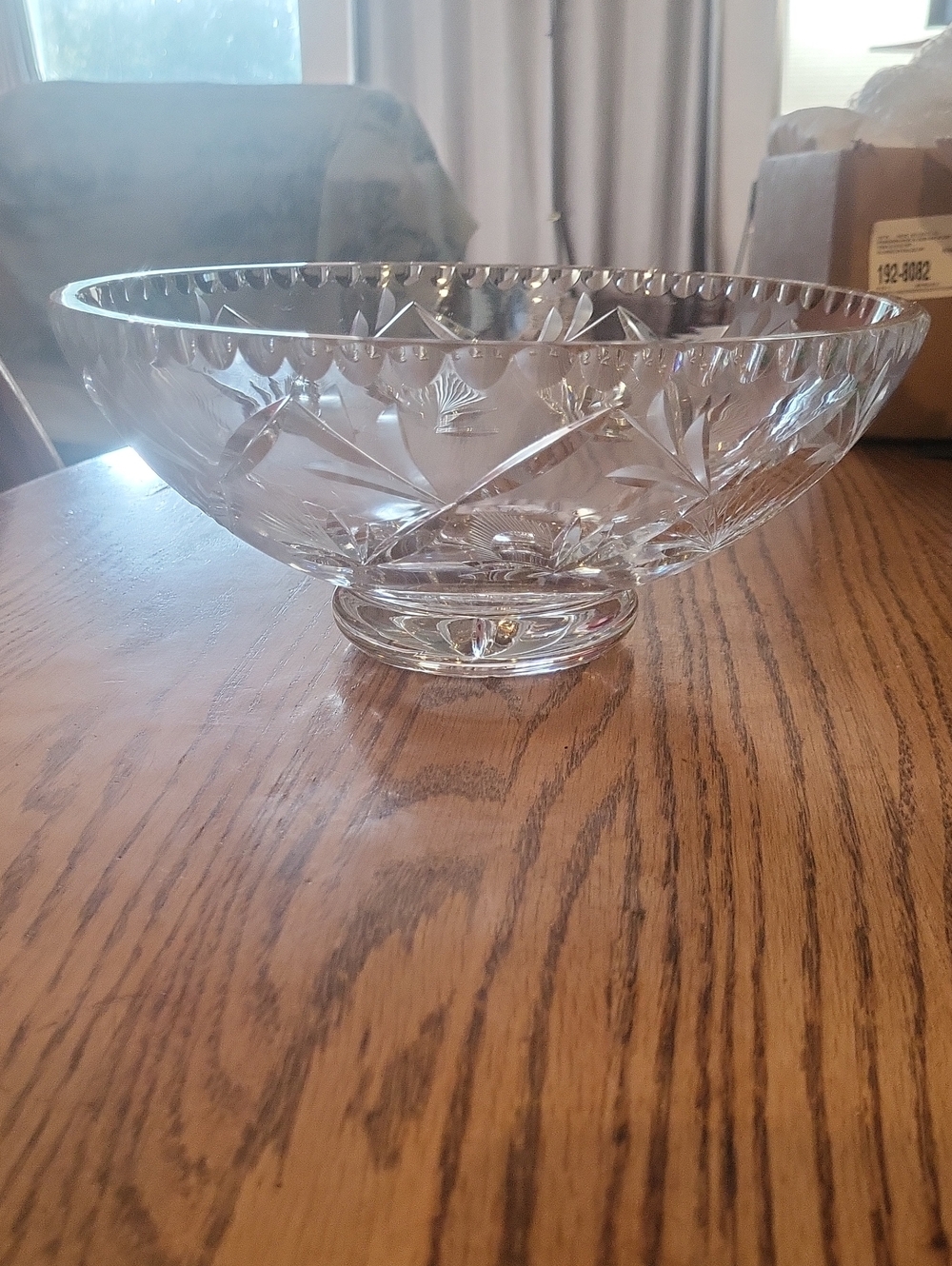 Vintage Hand Cut Crystal Bowl - Elegant Glass Fruit Bowl 10" W x4 1/2 "